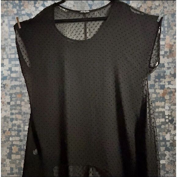 Cha Cha Vente Hi Lo Sheer Women’s Black Tunic Style Or Cover Up Size 2XL - Picture 4 of 13